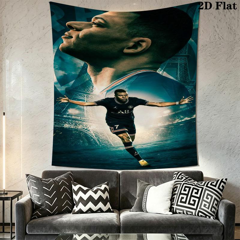 Kylian Mbappé Vibes Wall Hanging Printed Fabric Blanket Decorative Tapestries for Bedroom Living Room Home Decor