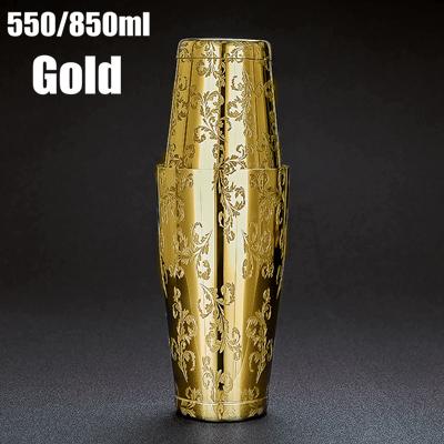 500ml/800ml Engraving Skull Stainless Steel Cocktail Boston Bar Shaker Bar Tools Barware