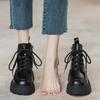 Thick-soled Martin Boots Women's Autumn New Small Height-increasing Side Zipper Versatile Locomotive Short Boots