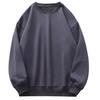 Pure Cotton Plush Thickened Sweatshirt Thin Plush Heavyweight Solid Round Neck Sweater Autumn Winter Warm Sweater