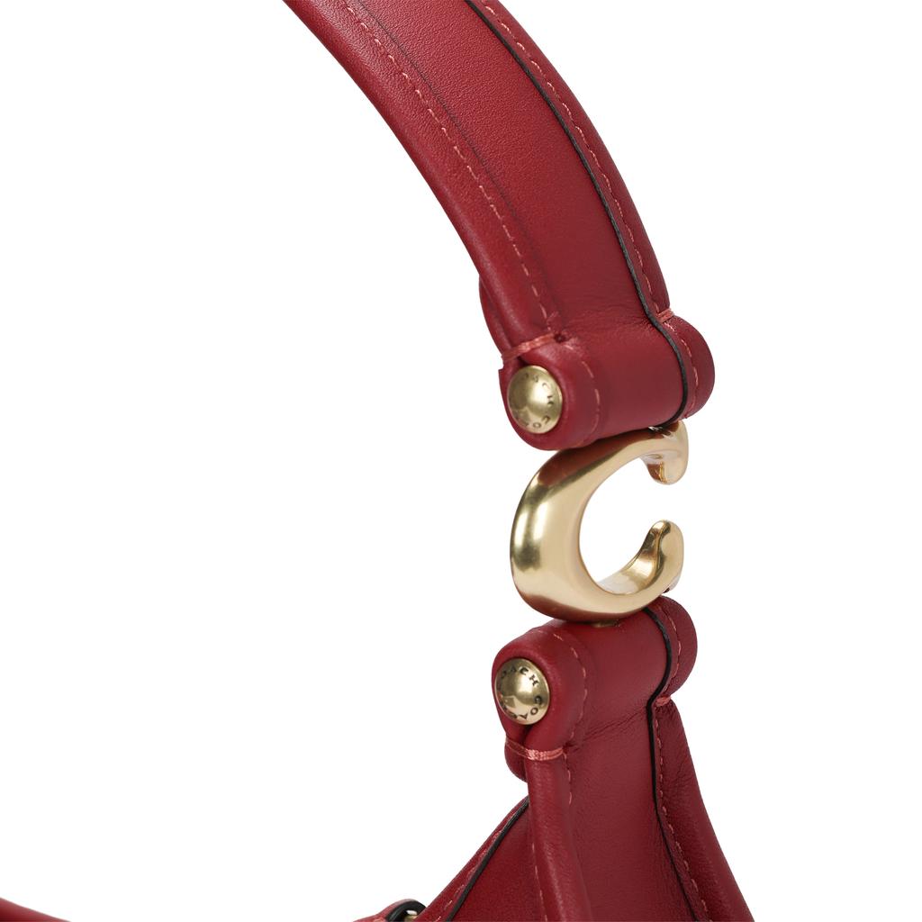 Coach Eve 31 Однотонная Плиссированная Фурнитура Молния Кожа Замша Седельная Сумка Наплечная Сумка Большая Женская Сумка Красная CM530-B4E5D