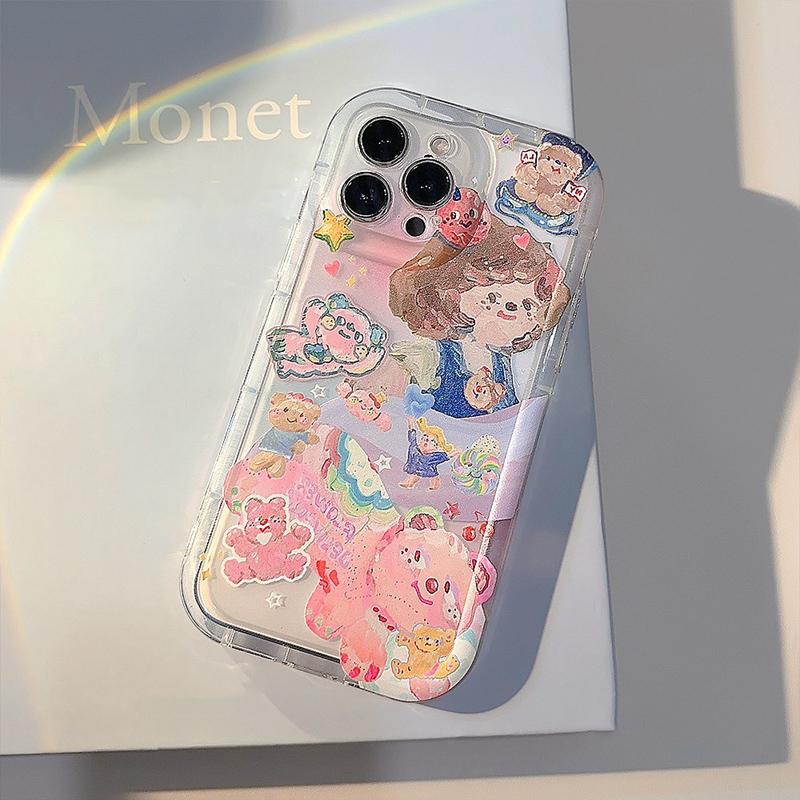 Абстрактное искусство масляной живописи Маленькая девочка Мягкий чехол для телефона из ТПУ для iPhone 11 12 13 14 Pro Max 14 Plus 14 Pro 13 Pro 12 Pro Прозрачный противоударный чехол