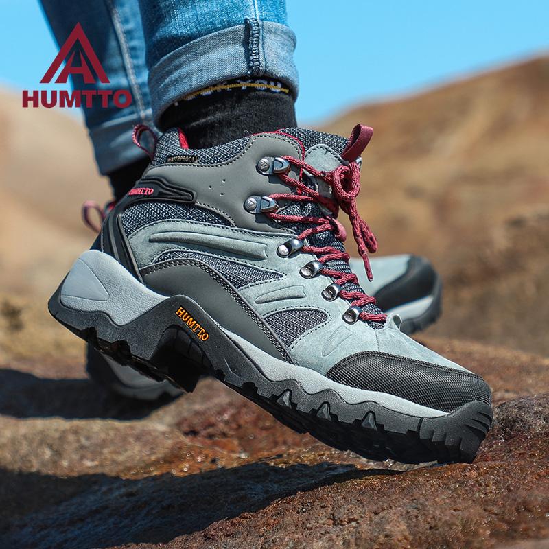 HUMTTO Platform Boots Female Women Shoes Winter Waterproof Black Ankle Boots for Womens Fashion Leather Luxury Designer Hiking Sneakers