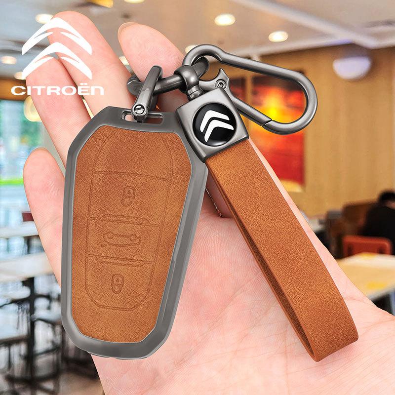 For Citroen C1 C2 C4 C6 C3-XR Picasso Grand DS3 DS5 Zinc Alloy Leather Car Smart Key Cover Key Protector Styling Accessories