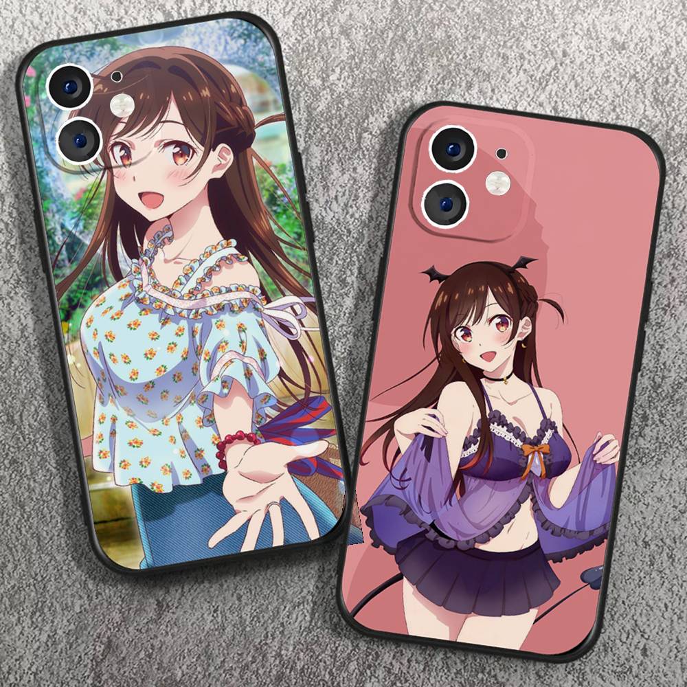 Чехол для телефона Mizuhara Chizuru из аниме «Девушка напрокат» для iPhone 17 Air 16 15 14 13 Pro Max 11 12 Черный силиконовый чехол