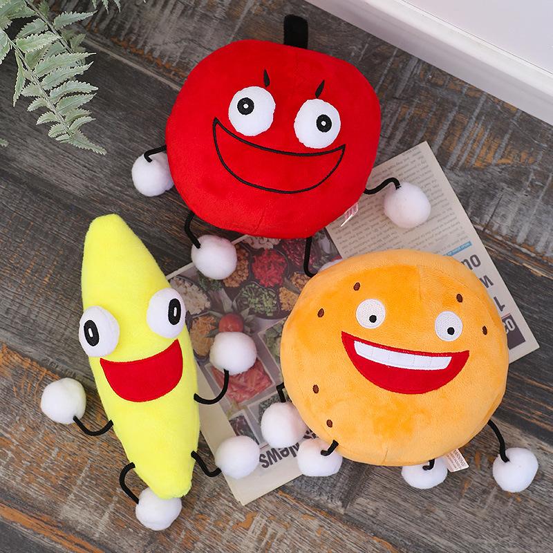 Shovelware Brain Game Plush Toy Cartoon Fruits Stuffed Dolls Banana Donut Apple Orange Figures Christmas Plushie Peluche Gift
