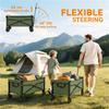 81L Festival Trolley on Wheels, Compact Garden Folding Trolley Cart with Adjustable Handle 80L Green
