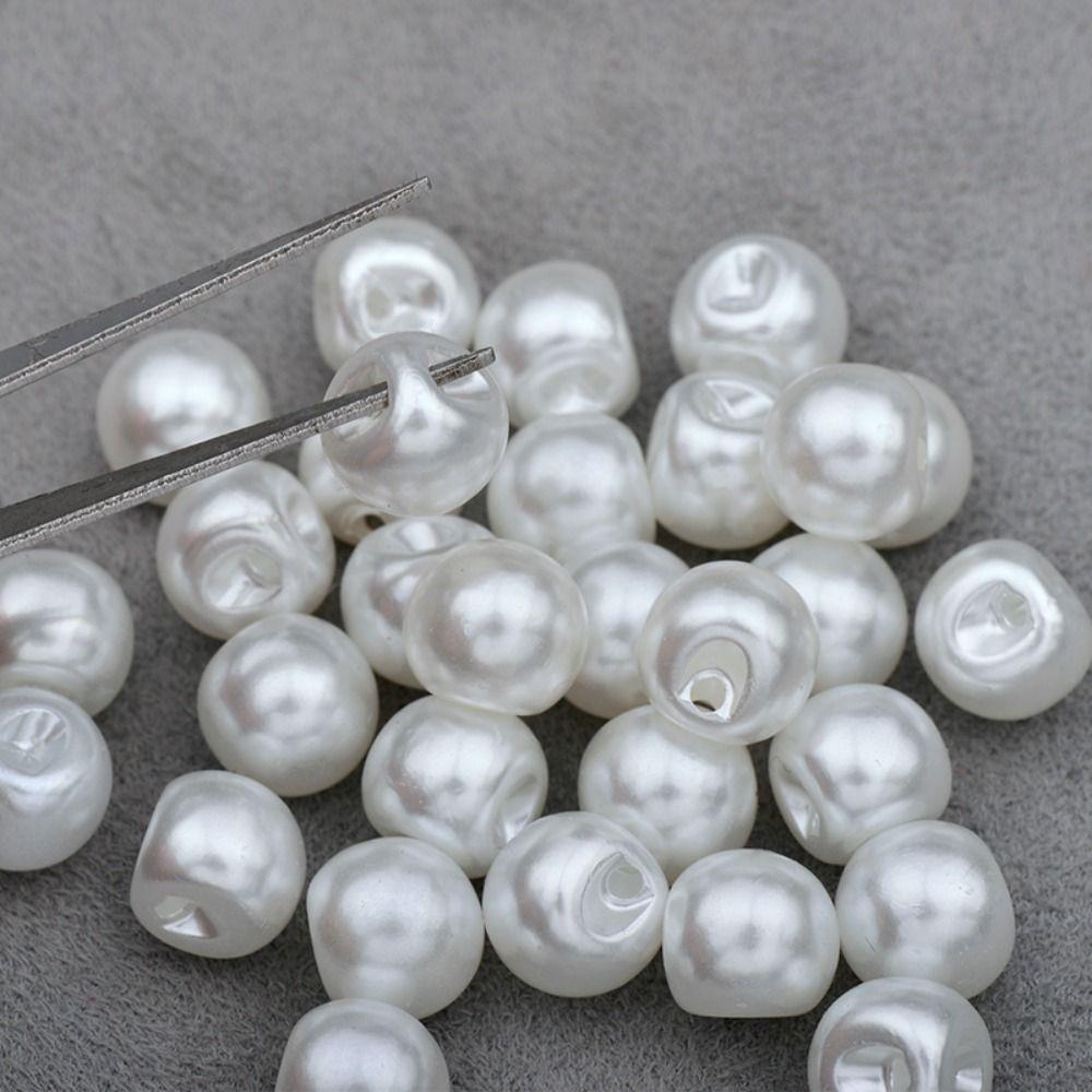 50pcs Creamy-white Pearl Button Multi Size Venetian Pearl Button Clothes Button  Scrapbooking