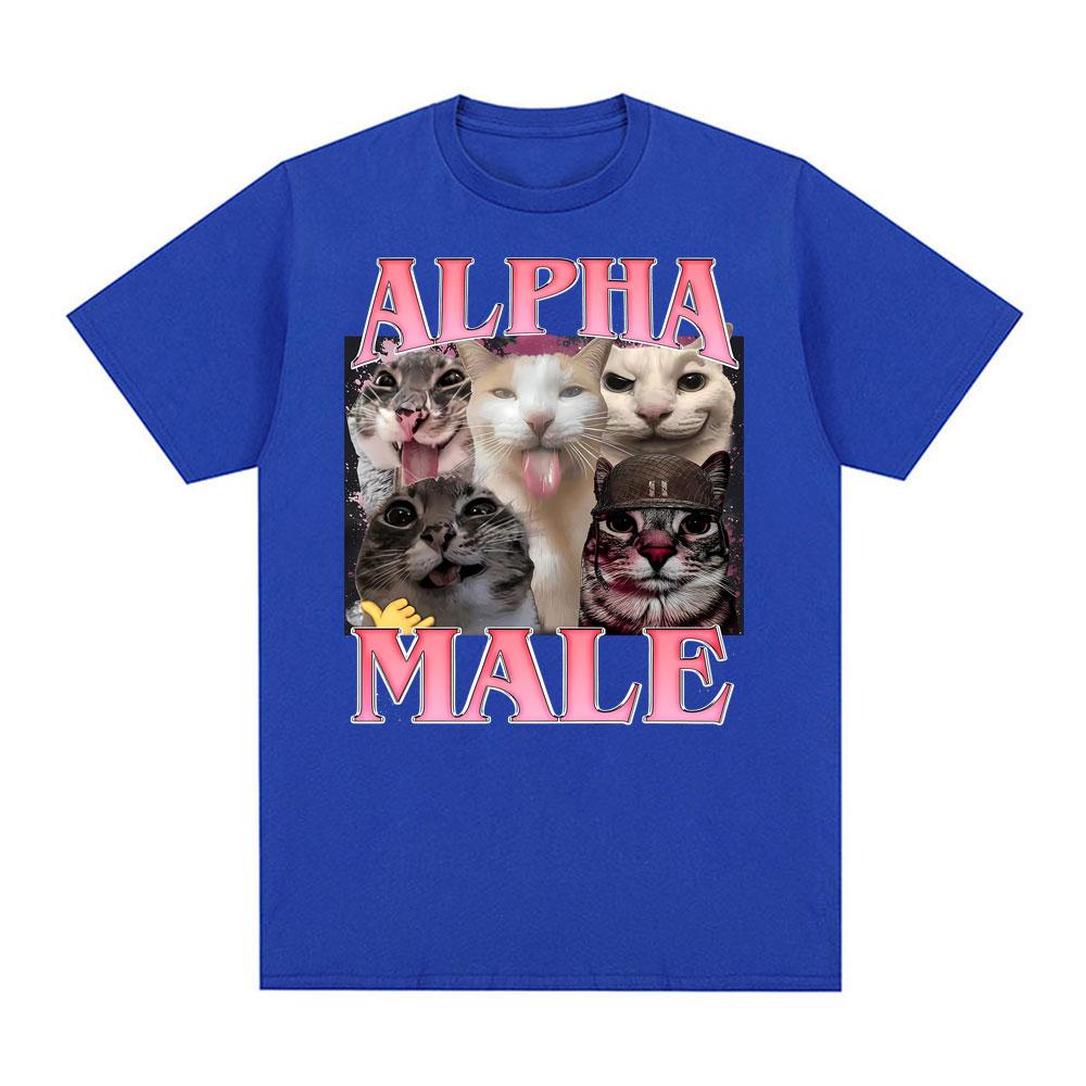 Alpha Male Funny Cat Meme TShirt Unisexs Clothing Harajuku Fashion Classic Summer Tee Shirt Casual Oversized High Quality T Shirt