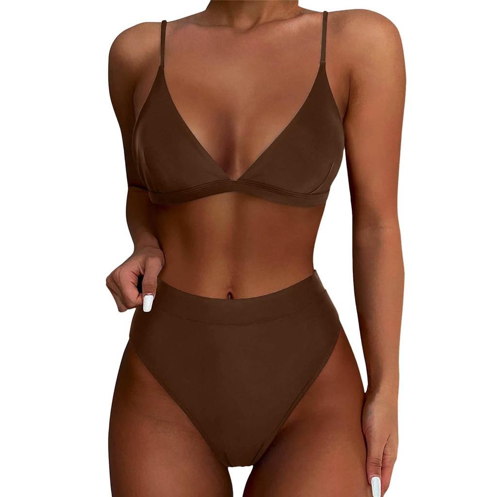Купальник для женщин 2025 Женский купальник бикини с высокой талией Сексуальный пуш-ап Купальники из двух частей Винтажный купальник