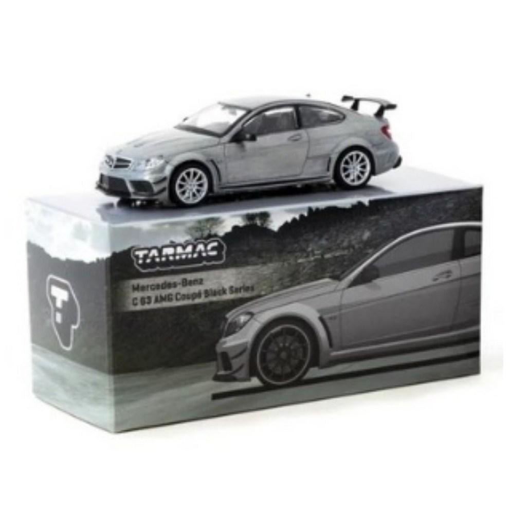 Tarmac Works 1/64 Mercedes-Benz C63 AMG Coupe Black Series Серебристый Металлик - GLOBAL64 Литая Модель