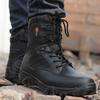 Men Military Boots Winter Leather Black Special Force  Desert Ankle Combat Boots Safety Work Shoes Boots