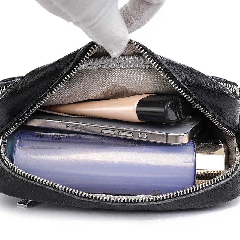 Роскошные женские сумки через плечо из натуральной кожи с множеством карманов, женственная мягкая дизайнерская женская сумка через плечо