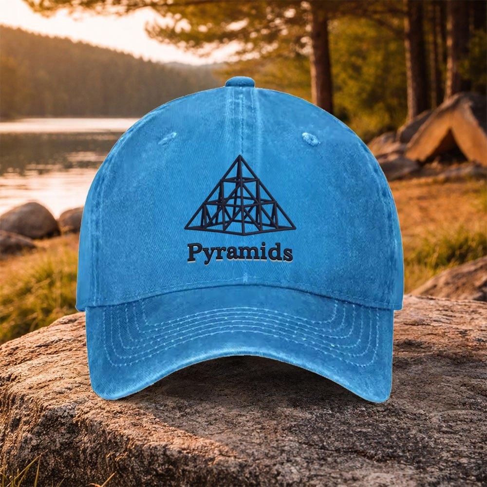 Pyramid Badge Printed Washed Baseball Cap for Golf Casual Outdoor Unisex Unisexs Hat