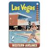 Retro Las Vegas Fly Western Airlines for a Glamorous EscapeAluminumtin Sign