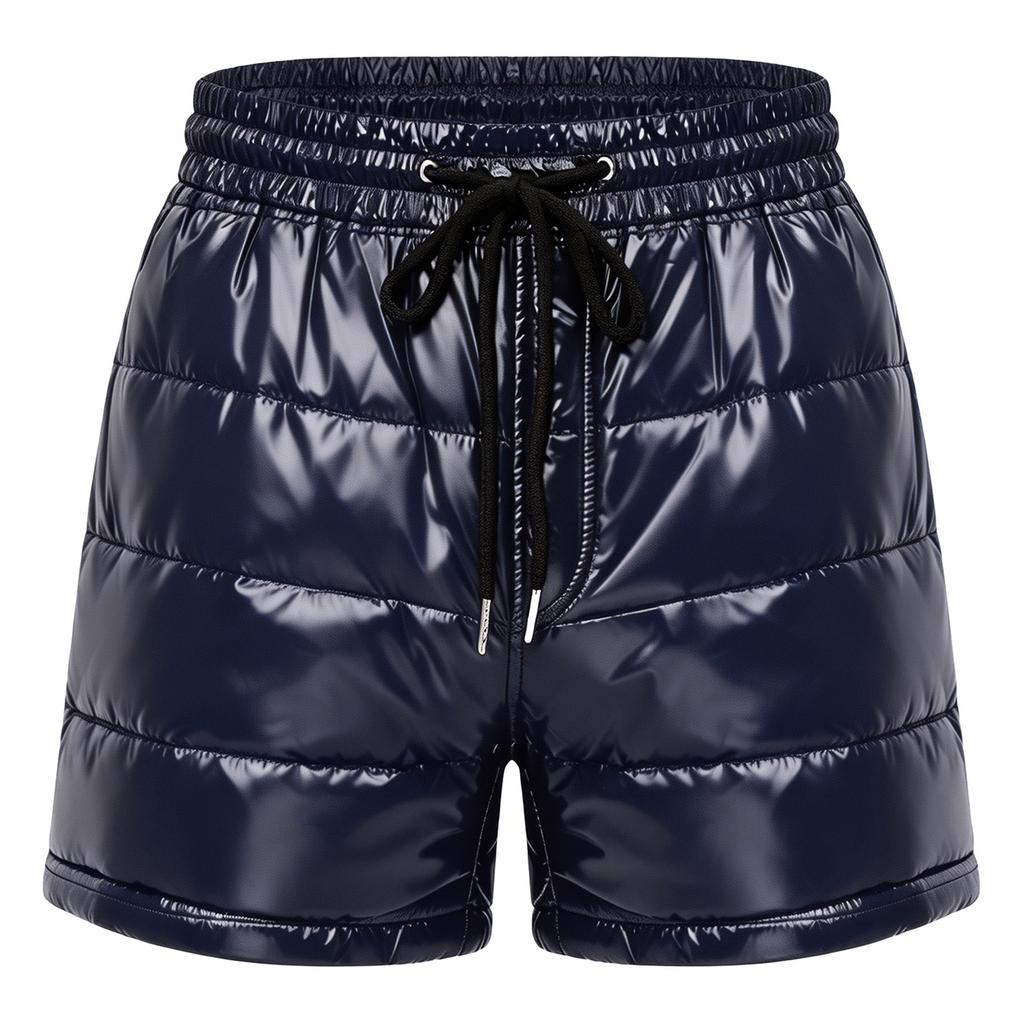 Mens Puffer Boxer Shorts Drawstring Elastic Waistband Padded Shorts Side Pockets Leakproof Short Bottoms