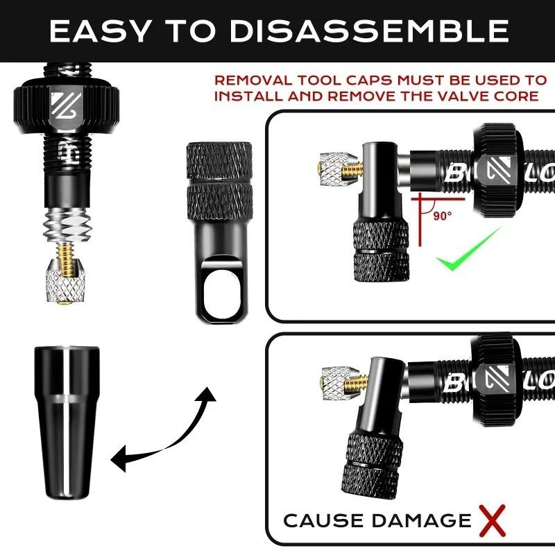 BUCKLOS F/V Bike Tubeless Valve 40/44/55/60/65/80/100mm Bicycle Tubeless Presta Valve Aluminum Alloy Bicycle Presta Valves