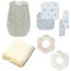 Baby Shower Gift for Those Who Prefer Simple Gift Set Including Baby Carrier Gauze and Boys. [For Designs] Bib, Cover, Blanket, Sleeper.