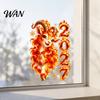 Cute Goat Pattern Glass Stickers 2027 Year of Static Sticker, Decorative Flame Window Cling, PVC Festive Art for Spring Festival Decal Lunar New Home