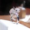 Unique Creative Cute Rabbit Shape Ladies Ring Party Jewelry Zodiac Gift Engagement Anniversary Gift Opening Adjustable Ladies Ring Anniversary Gift
