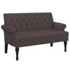 Upholstered Bench with Backrest Dark Brown 120 x 62 x 75.5 cm Fabric