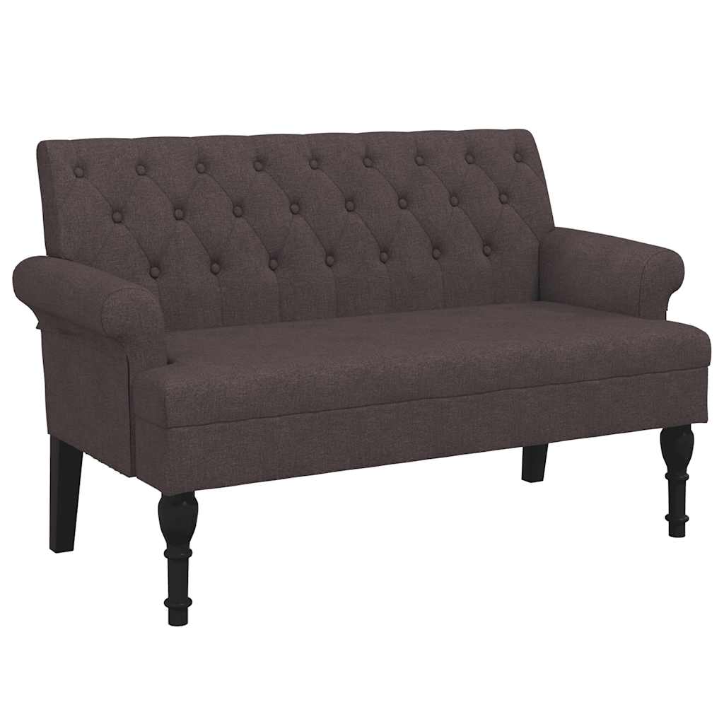 Upholstered Bench with Backrest Dark Brown 120 x 62 x 75.5 cm Fabric