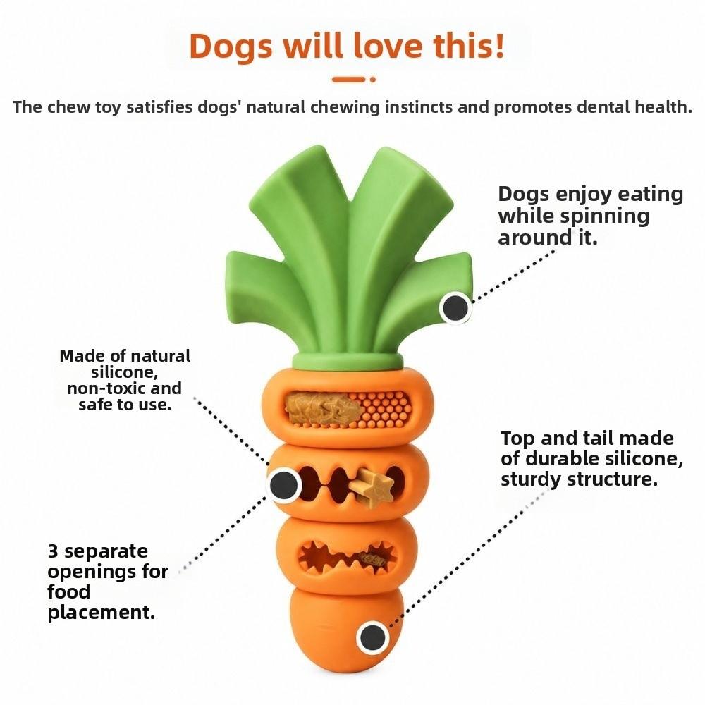 Non Toxic Silicone Carrot Dog Chew Toy Interactive Dog Toy For Small Medium Dogs