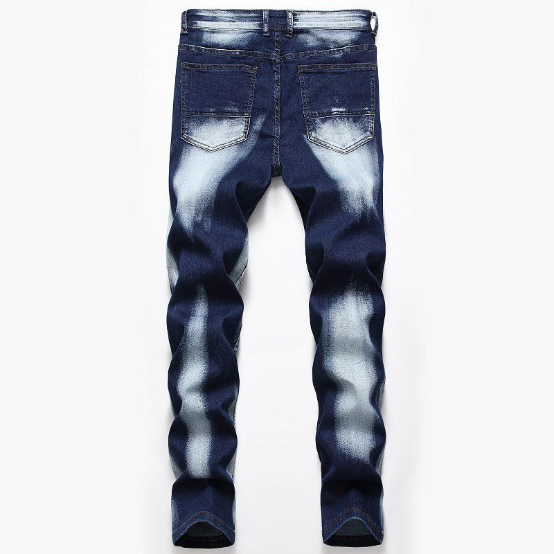 2024 Европейские и Американские Стрейчевые Джинсы Мужские Прямые Штаны Трехцветные Вымытые И Шлифованные Белые Мужские Брюки