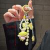 Sanrio Cute Cartoon Character Series Cute Bead Chain Small Bow Keychain Bag Pendant