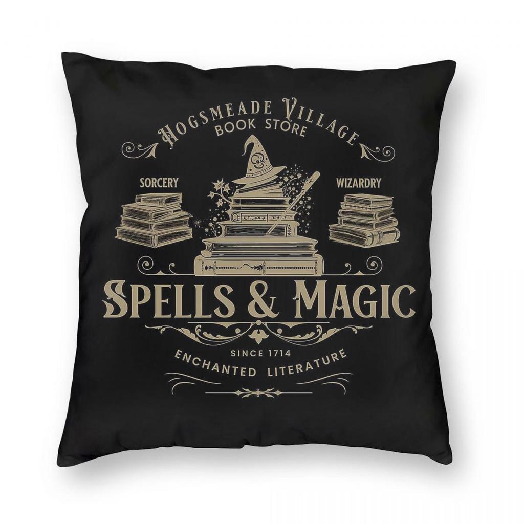 Wizard Bookish Magic Square Pillowcase Polyester Linen Velvet Creative Zip Decorative Pillow Case Home Cushion Case
