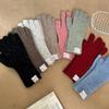 Luochi Knitting Женские разноцветные точечные перчатки без пальцев из смесовой шерсти - Универсальная зимняя мода и защита от холода.