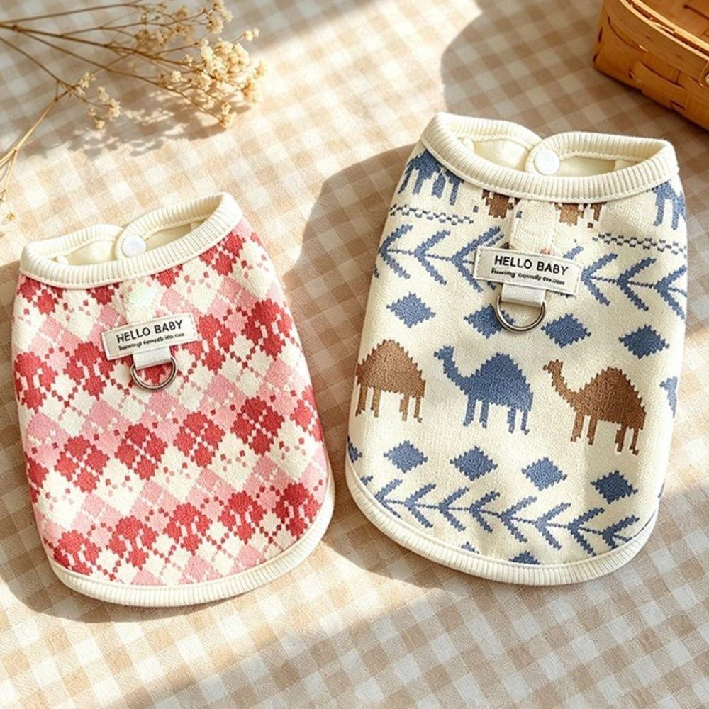 with Ring Dog Jacket Printed Pattern Pet Clothes Fashion Puppy Vest for Cats and Puppy