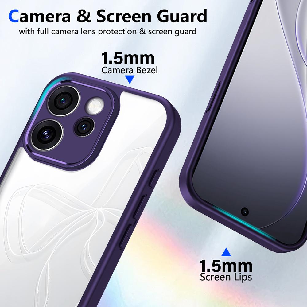 KEYSION Прозрачный чехол для телефона для OPPO Reno15 Pro Max 5G Мягкий силикон+ПК Прозрачная противоударная задняя крышка для телефона для OPPO Reno15 F 5G