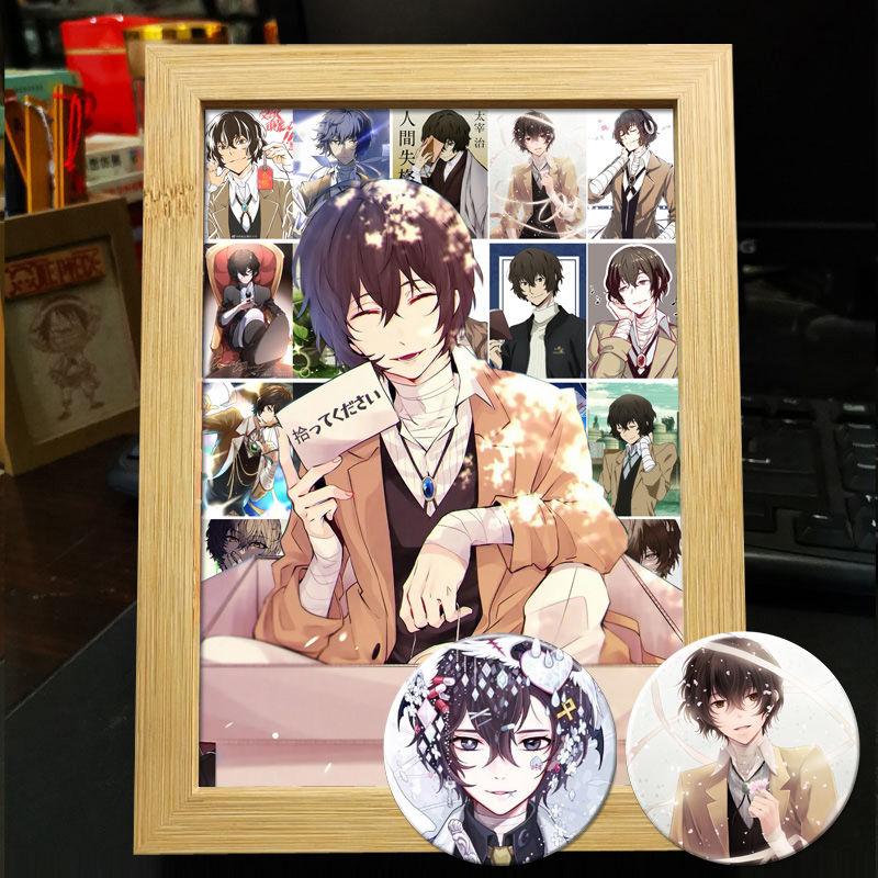 Рамка для фото в стиле аниме Bungo Stray Dogs: Дазай Осаму, Рюносуке Акутагава, Накахара Чуя - готовый стенд для фотоколлажа в подарок