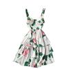 Ladies Elegant Printed Printed Dress Summer New Slim Short Multi-layer Ruffled Holiday Sling