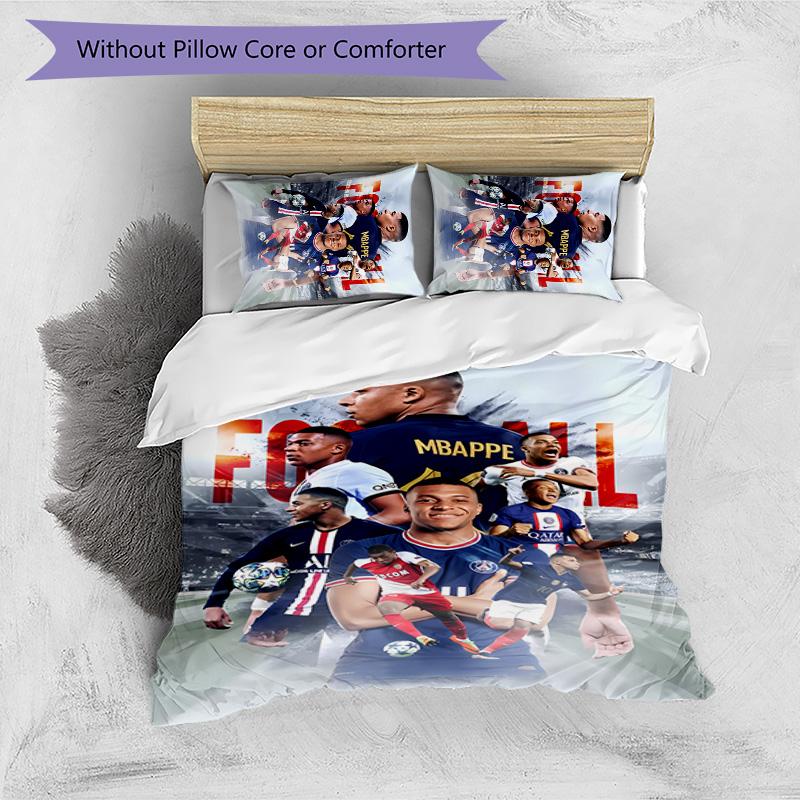 3pcs Kylian Mbappé pattern bedding set duvet cover set includes duvet cover &pillowcases,perfect all season bedroom decoration&gift
