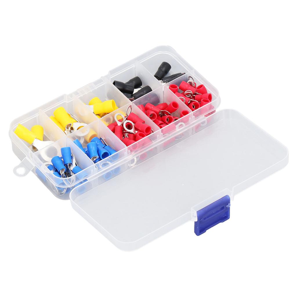 102 шт. Изолированная кольцевая клемма 10 различных спецификаций, огнестойкие соединители для проводов, ассортимент