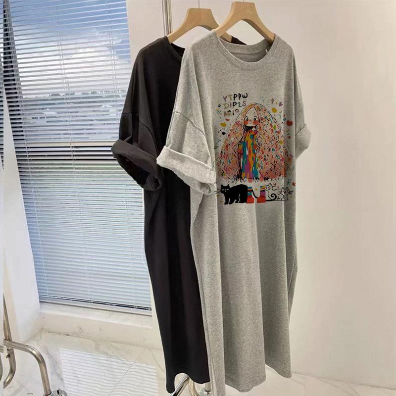 Летнее платье для беременных, новая мода, короткий рукав, свободная юбка до колена для беременных, лето