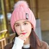 2pcs Knit Hat Scarf Set Thick Plush Windproof Cozy Warm for Autumn/Winter Hat EMA