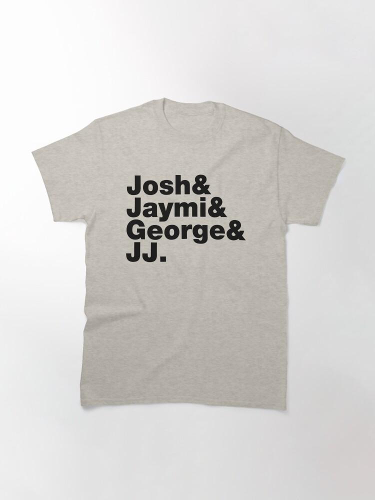 Westlife Josh _amp_ Jaymi _amp_ George _amp_ JJ (black writing) Fitted Classic T-Shirt