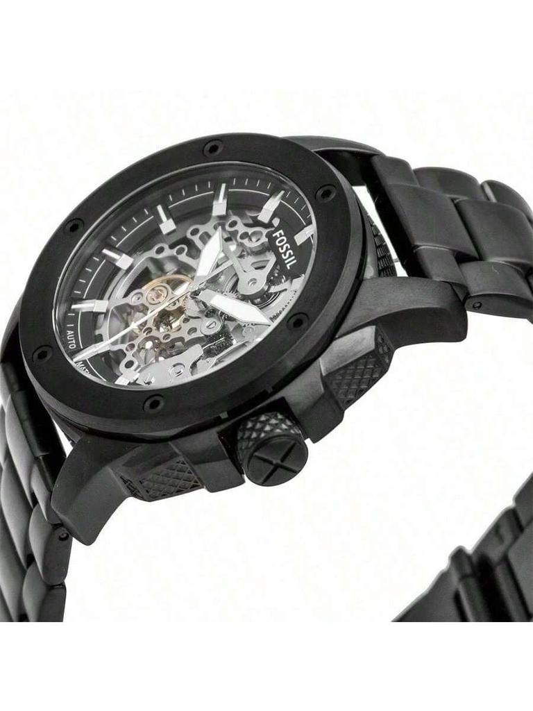 Fossil Мужские кварцевые часы из нержавеющей стали с тремя стрелками, корпус из нержавеющей стали/зеркало из устойчивого к царапинам стекла ME3080