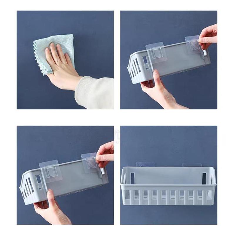 Organizzatore Per Bagno In Plastica Portaoggetti Foro Per Wc Gratuito Shampoo Sapone Supporto Cosmetico Mensole Doccia A Parete