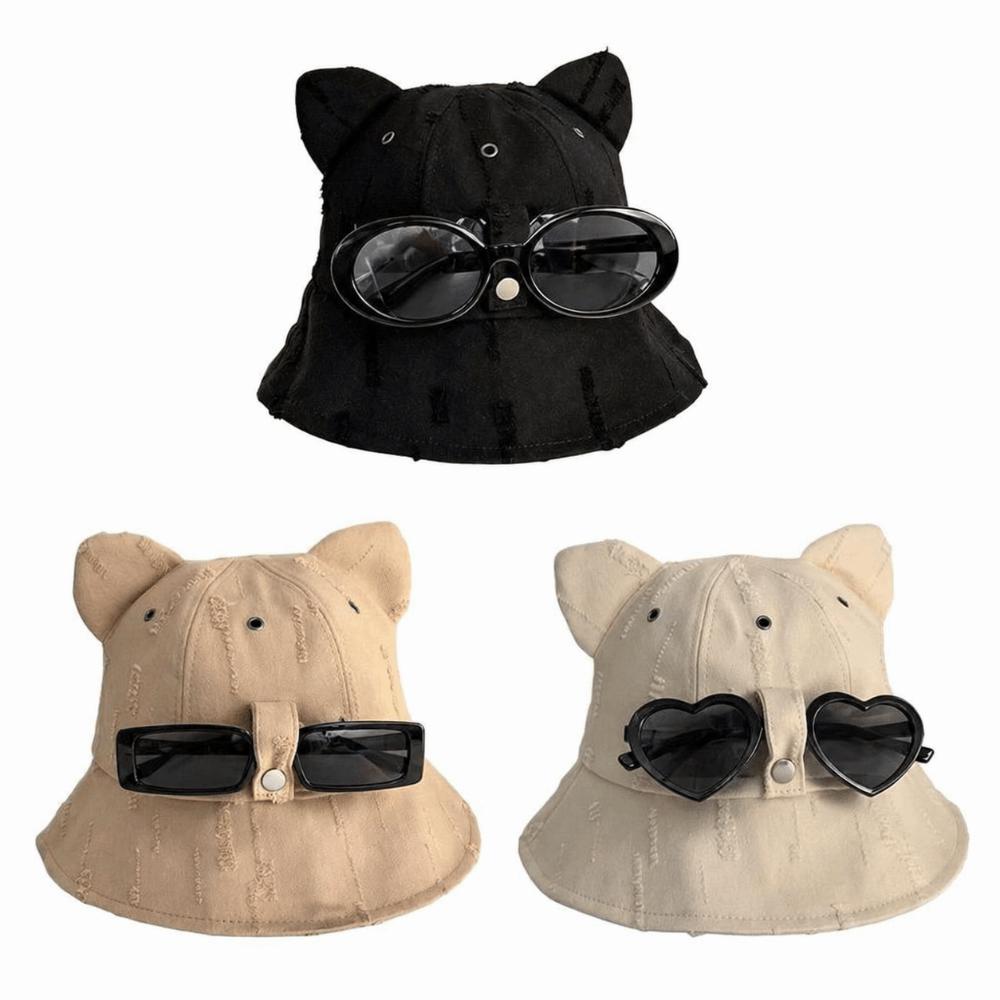 Cotton Cat Ears Hat Sun protection Sun Hat Fashion Fisherman Hat Women