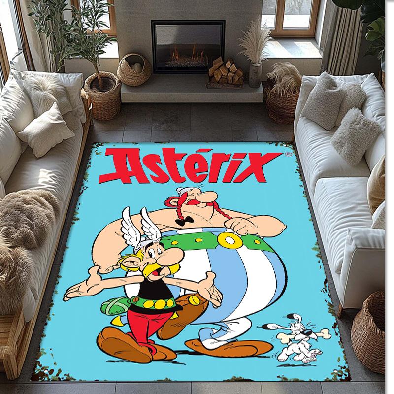 Asterix & Obelix Crystal Velvet Rug, Soft Anti‑Slip Crystal Velvet Carpet for Living Room Bedroom Home Decor