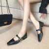 Хит продаж 2025 Весна Новые удобные туфли-лодочки с квадратным носком и толстым каблуком, модные повседневные ретро-туфли для женщин