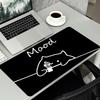 Минималистичный Кошачий Коврик для Игровой Мыши Черно-Белый Мультяшный Эскиз с Линейным Рисунком, Нескользящая Резиновая Подставка под Мышь для Игр и Ежедневного Использования на Рабочем Столе