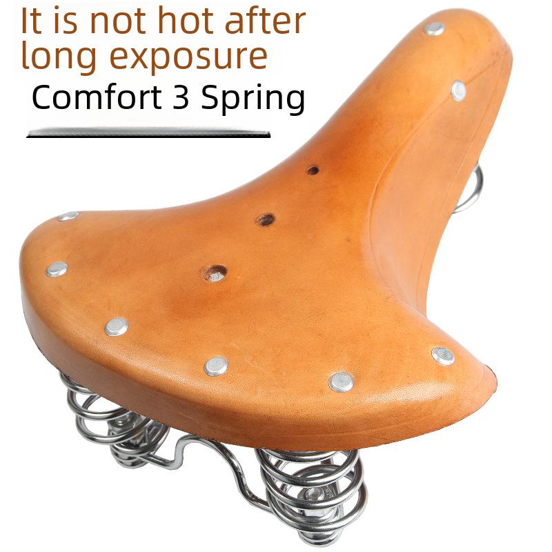 Подушка для сиденья велосипеда из воловьей кожи в стиле ретро – седло для горного велосипеда из натуральной кожи для комфортной езды