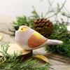 Handmade Carving Wooden Bird Figurine Small Cute Sparrow Bird Statue Home Decor Figurine Art Decoration Miniature Birds Model