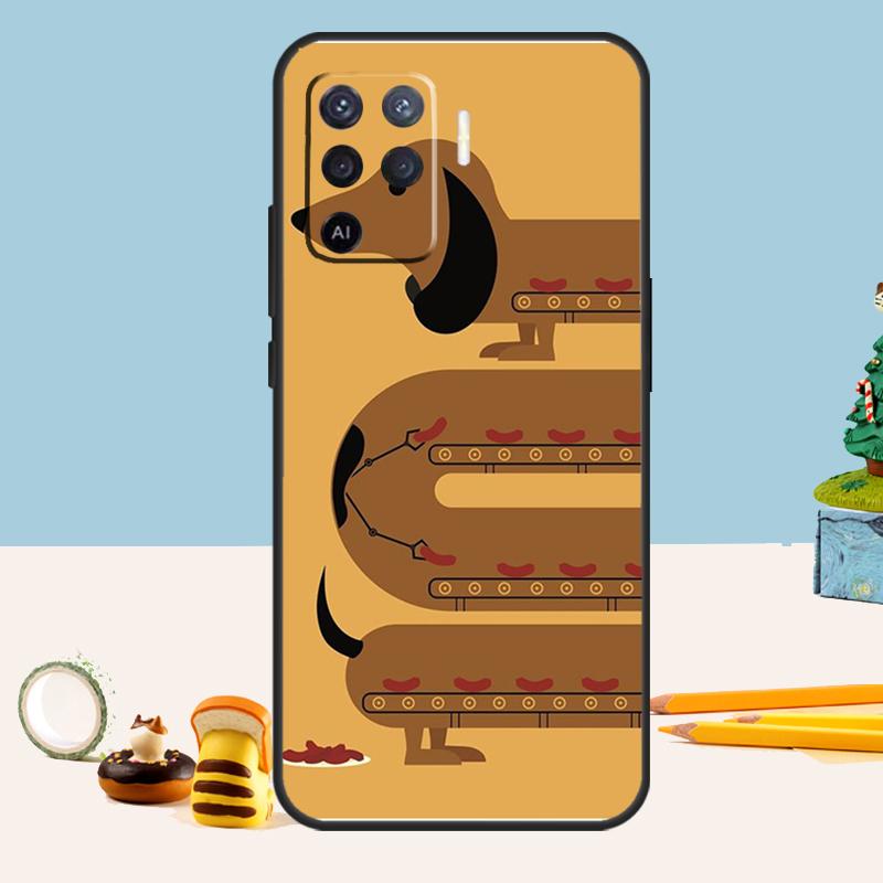Мультяшный Чехол Такса Сосиска Для Oppo A80 A60 A40 A15 A16 A17 A57 A94 A74 A54 A76 A96 A18 A38 A58 A78 A98 A5 A6 Pro