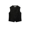 Spring New Product Set Women's Black Double Breasted Vest 8843298 Straight-leg Long Casual Shorts 8960298